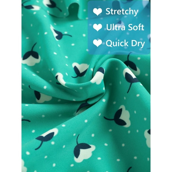 AS ROSE RICH Girls size 14 Swimsuit Ruffle One Piece Bathing Suits UPF50+ NWT - Picture 3 of 10